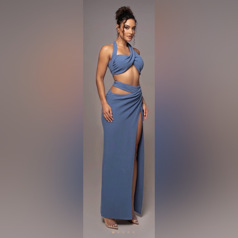 JLUXLABEL Chambray New Age Two Piece Skirt Set
